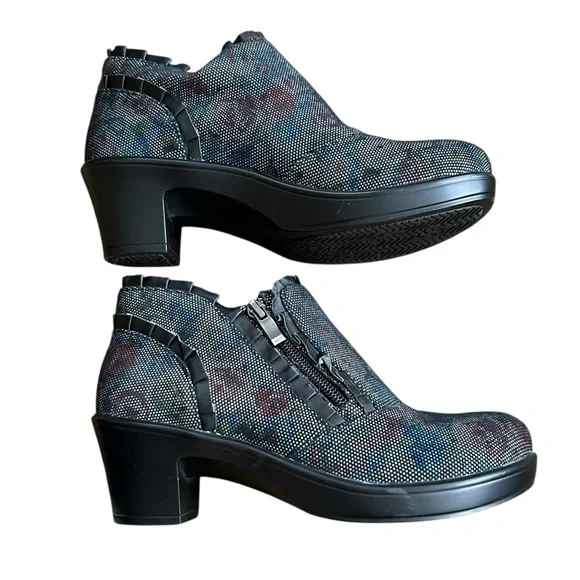 NWOB Alegria Hannah Multi Dot Floral Ruffle Victorian Booties size 35 5/5.5 - Picture 5 of 7